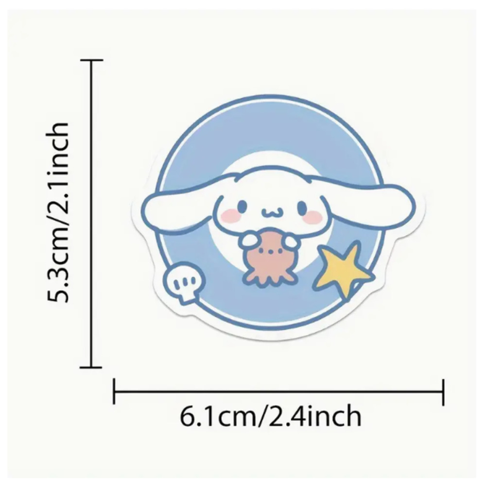 Hello Kitty #AZ175- 50 Count CINNAMOROLL Stickers Non-Repeating, Waterproof - Picture 2 of 5